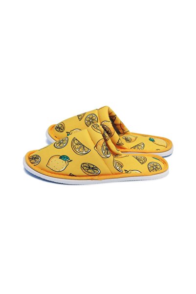 Chochili Παντόφλες για το σπίτι με μαλακή σόλα με κίτρινο λεμόνι