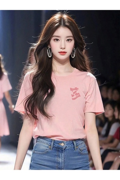 over head oh Pink Realy Mood Oversize kroj Žene T-shirt