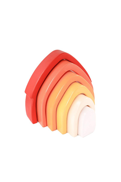 Fafatoys Ahşap Gökkuşağı Blok Ev Kırmızı 2270G