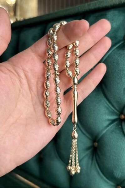 Tesbih-i Hazır Tesbihçilik Kalem İşçilik Premium Tasarım 14 Ayar Altın Tesbih