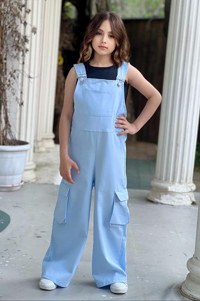 bücürlerin dünyası Girl's Gabardine Jumpsuit and T-shirt 2-Piece Set