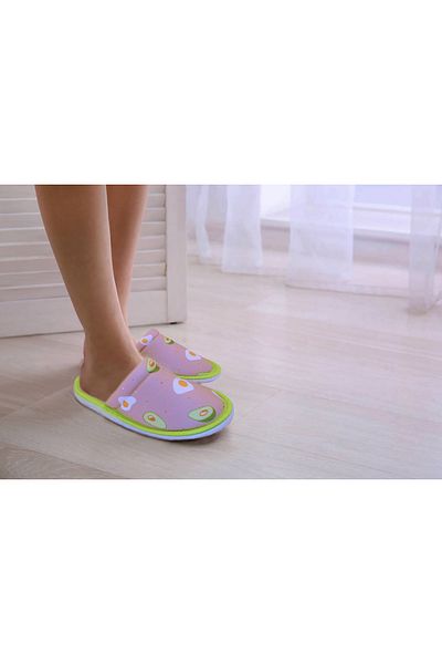 Chochili Παντόφλες σπιτιού με μαλακή σόλα Unisex με ροζ αβοκάντο