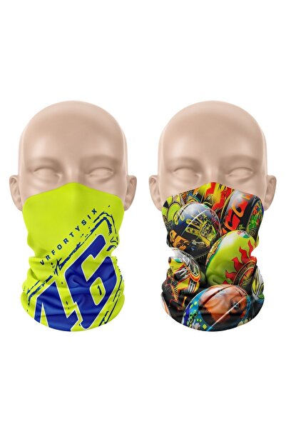 dairaksesuar رباط شعر رياضي مكون من قطعتين - طوق للرقبة وقناع وجه بشريط رأس ب...