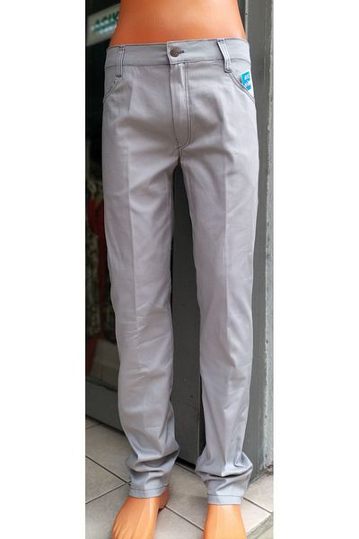 BeyzDenim Gray Linen Summer Trousers - Classic Jeans Cut, Large Size