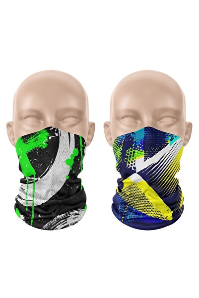 dairaksesuar رباط شعر رياضي مكون من قطعتين - طوق للرقبة وقناع وجه بشريط رأس ب...