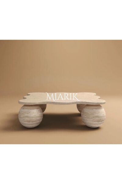 MIARIK DESIGN Mermer Dalga Desen Orta Sehpa