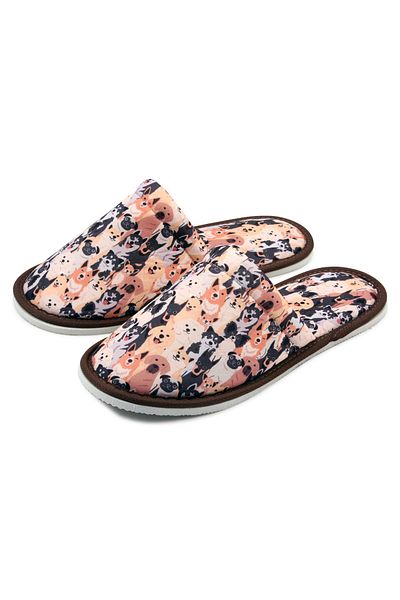 Chochili Παντόφλες σπιτιού με μαλακή σόλα Unisex καφέ σκύλου