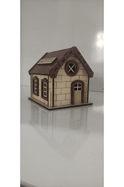 hayalimhediyelik Ev kumbara Ahşap kahve renk küçük boy