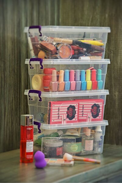 biedda Plastik Kilitli Kapaklı Yatay Saklama ve Erzak Kabı 5.5 Lİtre 4 Adet