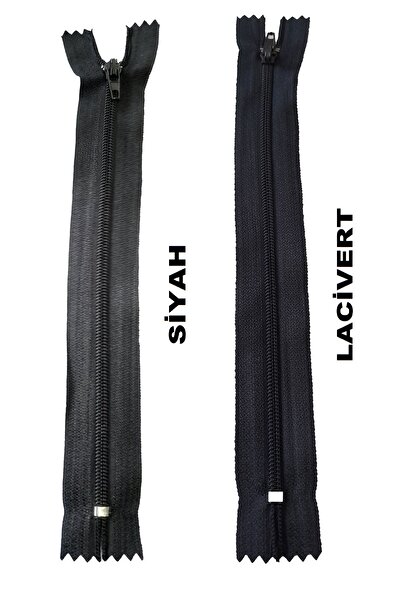 U5 FASHION 18 santim fermuar 10 adet siyah 10 adet lacivert pantolon fermuarı