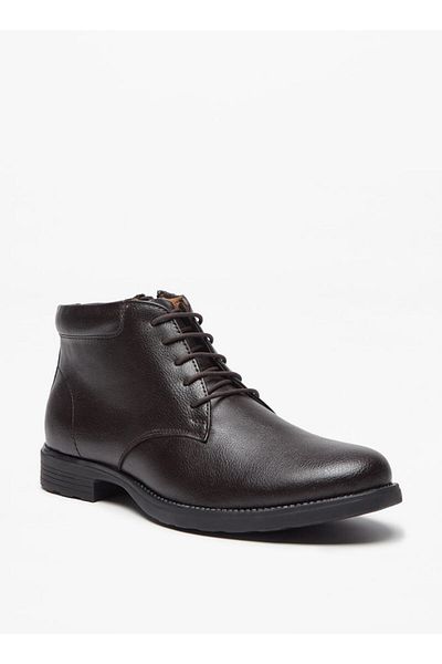 LBL by Shoexpress Solid Chukka Boots with Zip Closure