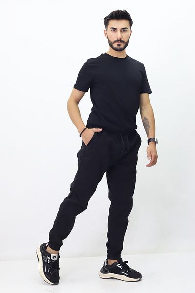 GZT TEKSTİL Men's Relaxed Cut Elastic Waist Woven Trousers - T7800