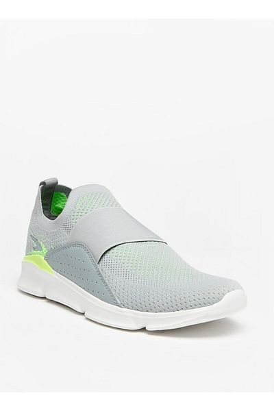 Dash Textured Slip-On Sports Shoes with Panel Detail