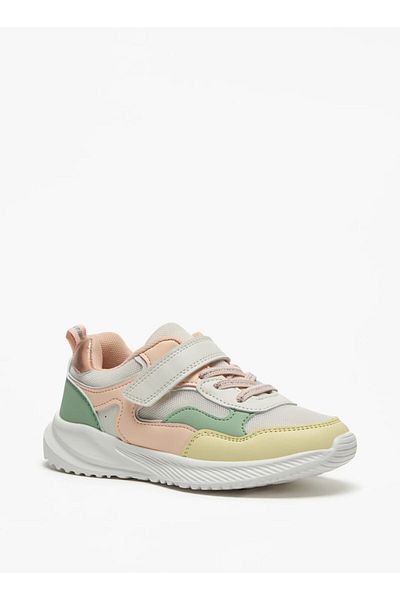 Flora Bella by Shoexpress Colourblock Sneakers with Hook and Loop Closure