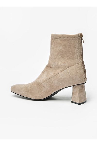 Flora Bella by Shoexpress Solid Boots with Flared Heels and Zip Closure