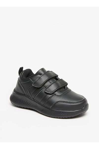 LBL by Shoexpress Solid School Shoes with Hook and Loop Closure