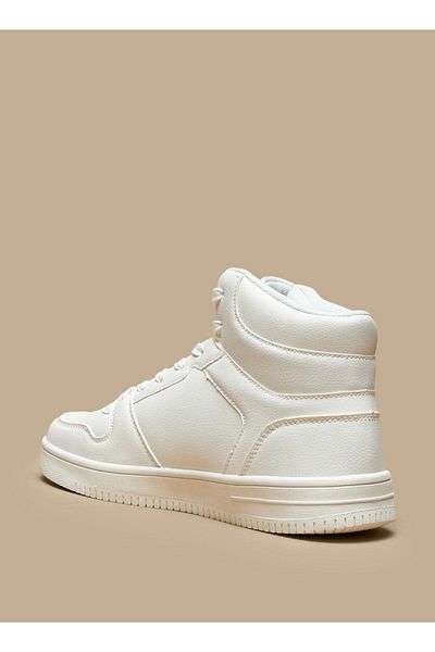 Kappa Women's Solid High-Top Lightweight Sneakers with Lace-Up Closure
