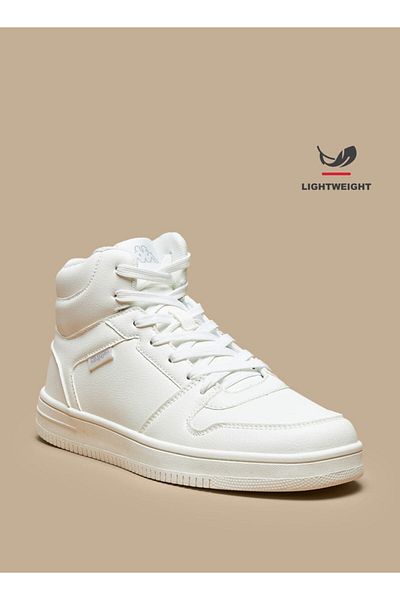 Kappa Women's Solid High-Top Lightweight Sneakers with Lace-Up Closure