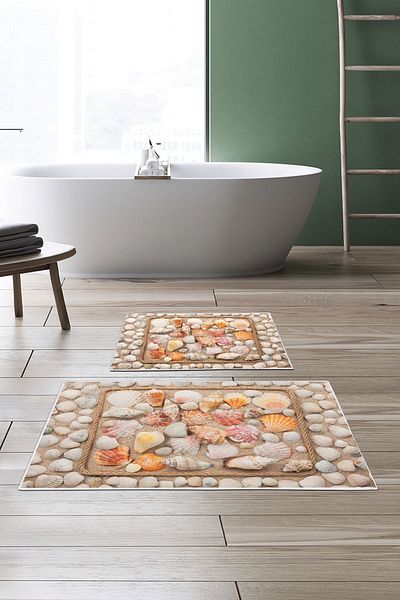 Alanur Home Alanur Trend Non-Slip Base Digital Bathroom Set Kt416 Mink