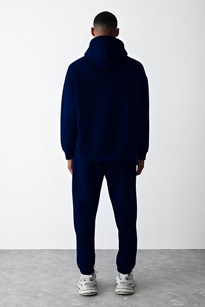 BayBayan Ανδρικό σετ αθλητικής φόρμας Navy Blue με 3 κλωστές με ελαστικό μέγεθος
