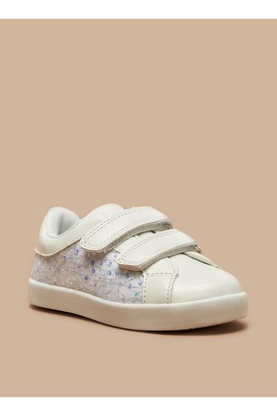 Flora Bella by Shoexpress Embellished Sneakers with Hook and Loop Closure