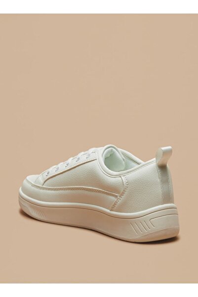 Missy Monotone Low Ankle Sneakers with Lace-Up Closure