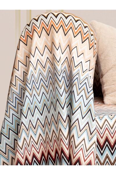 Latuda Concept Softmicro Zigzag Pattern Sofa Cover - 180X220 Shawl, Sofa Cover, Tv Blanket Multicolor
