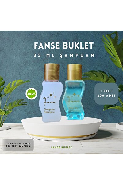 Fanse Otel Temizlik Medikal Malzemeleri TEK KULLANIMLIK OTEL BUKLET 100 ADET ŞAMPUAN S ŞİŞE 100 ADET DUŞ JELİ S ŞİŞE SET 35 ML