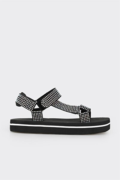 Elle Shoes Μαύρα γυναικεία αθλητικά σανδάλια