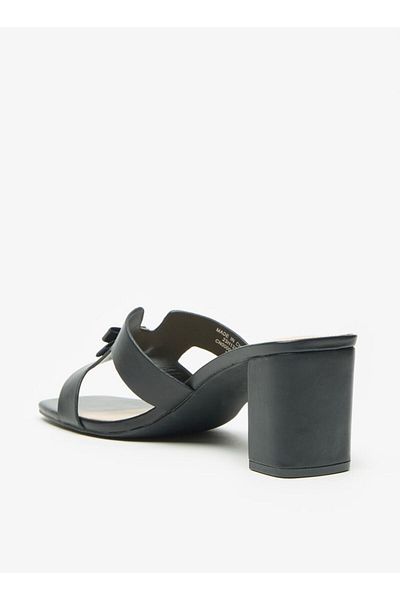 Flora Bella by Shoexpress Bow Accent Slip-On Sandals with Block Heels
