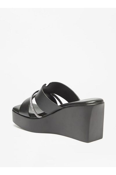 Flora Bella by Shoexpress Embellished Slip-On Sandals with Wedge Heels