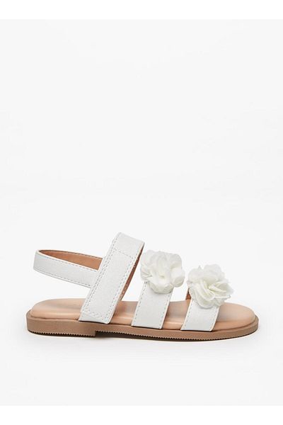 Flora Bella by Shoexpress Girls' Applique Sandals with Hook and Loop Closure