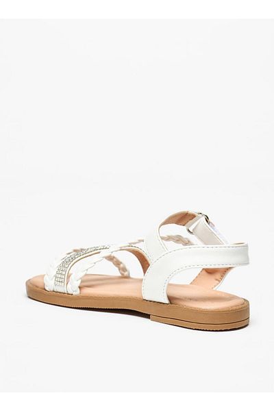 Flora Bella by Shoexpress Embellished Sandals with Hook and Loop Closure