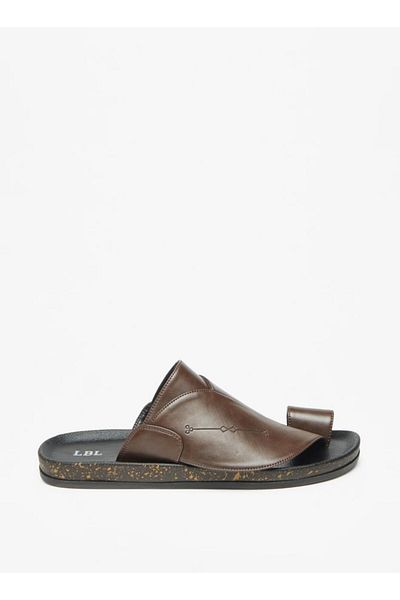 LBL by Shoexpress Solid Slip-On Arabic Sandals with Toe Loop