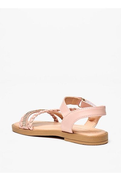 Flora Bella by Shoexpress Embellished Sandals with Hook and Loop Closure