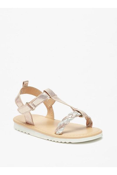 Flora Bella by Shoexpress Strappy Flat Sandals with Hook and Loop Closure