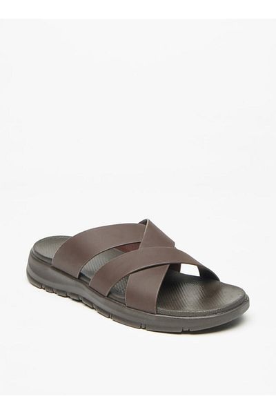 LBL by Shoexpress Men's Cross Strap Slip-On Sandals
