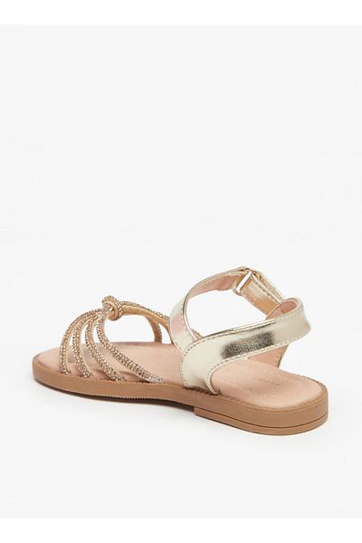 Flora Bella by Shoexpress Embellished Sandals with Hook and Loop Closure