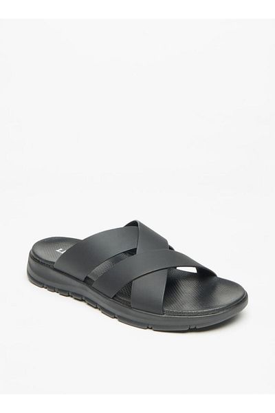 LBL by Shoexpress Men's Cross Strap Slip-On Sandals