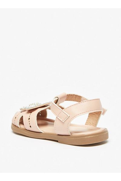Flora Bella by Shoexpress Embellished Sandals with Hook and Loop Closure