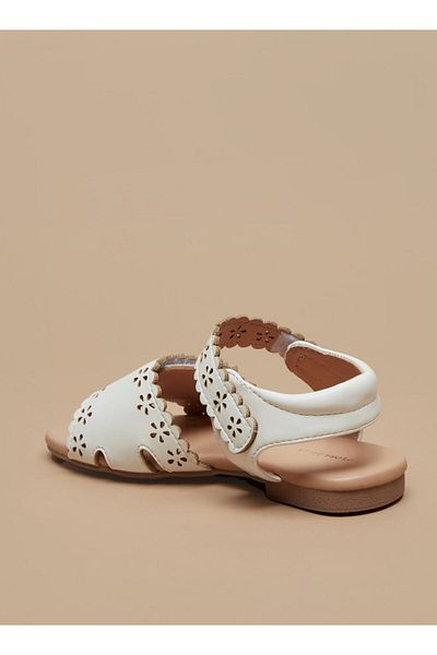 Flora Bella by Shoexpress Floral Cutwork Detail Strap Sandals with Hook and Loop Closure
