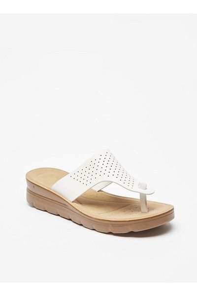 Flora Bella by Shoexpress Perforated Slip-On Thong Sandals