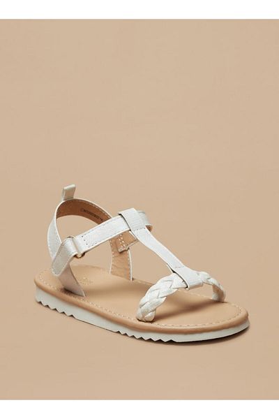 Flora Bella by Shoexpress Strappy Flat Sandals with Hook and Loop Closure