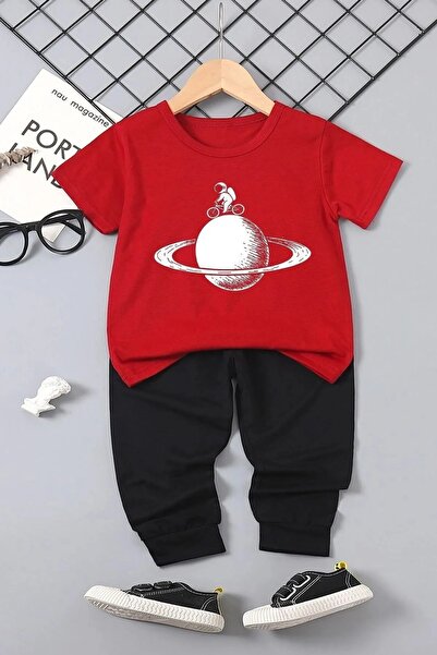 DAXİS Sportwear Company طقم بدلة رياضية للأولاد والبنات - تي شيرت برقبة دائري...