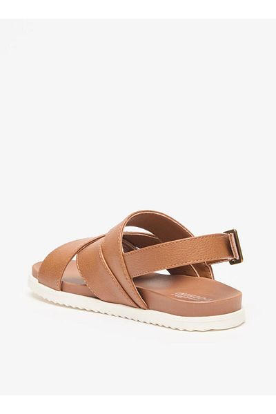 Mister Duchini Cross Strap Sandals with Buckle Closure
