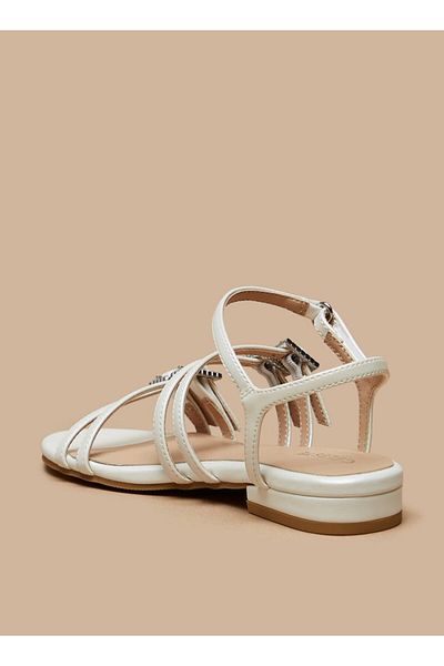 Celeste Girls' Buckle Detail Sandals with Hook and Loop Closure