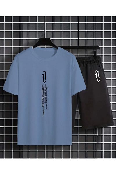 MODARAMA ΚΑΘΕΤΗ ΕΚΤΥΠΩΣΗ Oversize σετ τοπ και κάτω (T-shirt - σορτς)