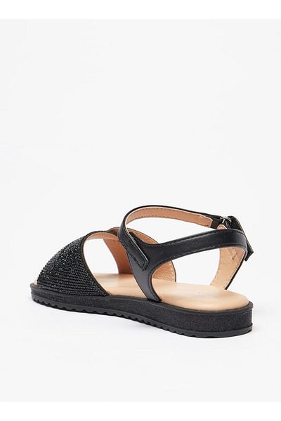 Celeste Girls' Embellished Sandal with Hook and Loop Closure