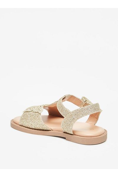 Juniors Butterfly Detail Sandals with Hook and Loop Closure
