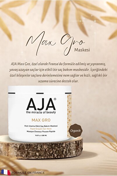 AJA Yavaş Uzayan Saçlara Özel Saç Derisi Bakım Maskesi Hızlı Uzatma Etkili Collagen&argan Max Gro 500ml